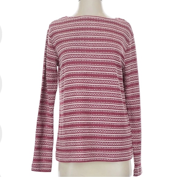 J. Jill Tops - J Jill Striped Texture Boat Neck - Cranberry